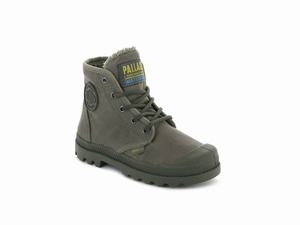 Palladium Gyerek Bakancs - Pampa Hi TEX WL Waterproof Zöld/Barna | 794FDSNXH